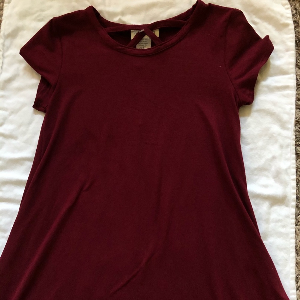 maroon t-shirt dress